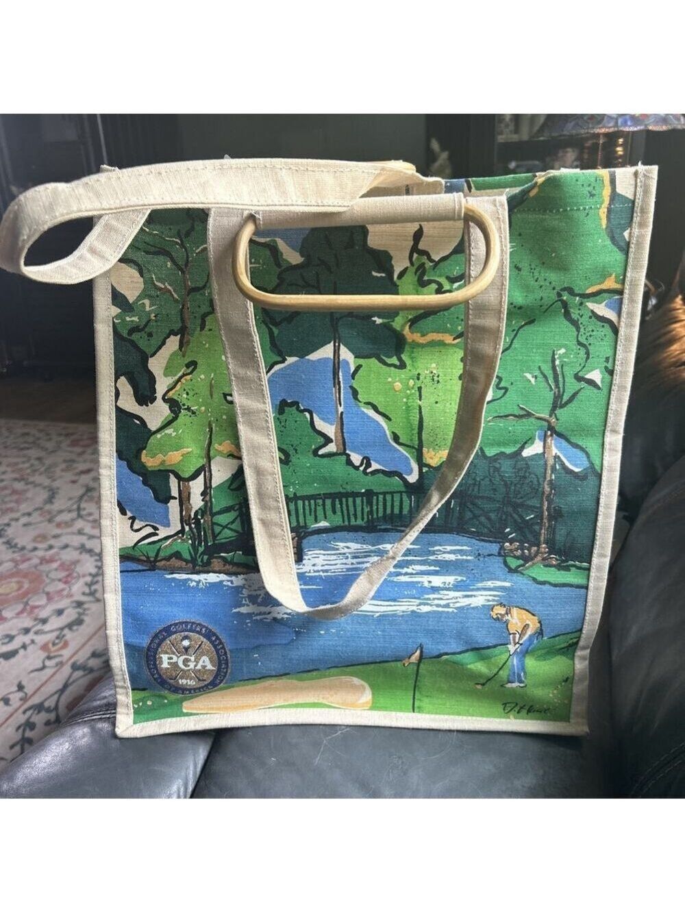 Professional golfers Association of America canvas tote signed by DT Kent-0876